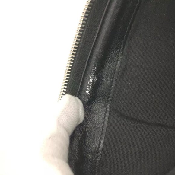 BALENCIAGA Everyday Leather Zip Around Long Wallet Black/4BC0390 - Picture 8 of 8